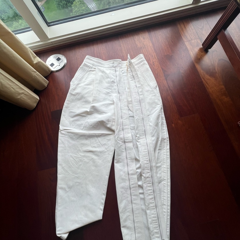 CLOSET Closing Stella McCartney Cream Wide Leg pants with frontal zippers